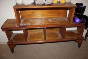 lot 503 image: Wood sectioned bookshelf only