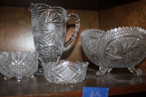 lot 616 image: Lead crystal bowls and pitcher