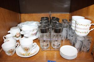 lot 697 image: Silver trim glassware, and flower dishes as shown