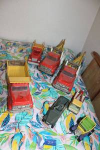lot 239 image: Metal Toy trucks - brands include Dinky, Hubley
