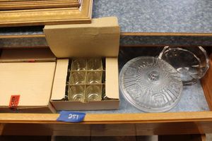 lot 251 image: Crystal snack bowls and 4 boxes of shot glasses