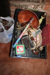 lot 265 image: Misc. lot Table lamp bases, cookie cutters and more