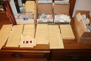 lot 432 image: Stamp collection new and used,  labeled envelopes of stamps from around the world