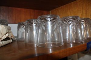 lot 718 image: Lead crystal rocks glasses - set of 18, plus crystal coasters