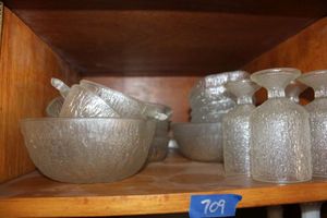 lot 709 image: Textured glass dishes - apple shaped set with textured glasses