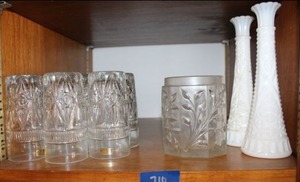 lot 710 image: Lead crystal glass set Bleikrystall plus vases