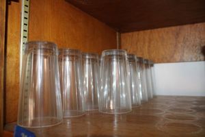 lot 744 image: Clear vertical lined tumblers
