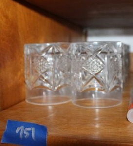 lot 751 image: Clear crystal rocks glasses
