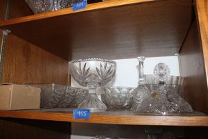 lot 755 image: Lead crystal bowls, compote, bell and extra lid