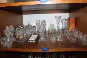 lot 756 image: Lead crystal bud vases, salt and pepper shakers, toothpick holders