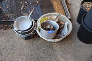 lot 840 image: pots and pans with planter