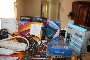 lot 650 image: Electronics speaker phone, answering machine, Radios, satellite ORBI and more