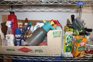 lot 657 image: Household cleaners and garden tools
