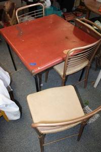 lot 812 image: Vintage card table and chairs