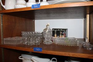 lot 767 image: Small oil lamps, crystal trinket boxes, and more