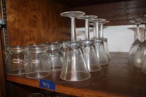 lot 793 image: Clear wine goblets and juice glasses