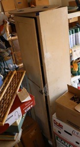 lot 830 image: Wood storage cabinet