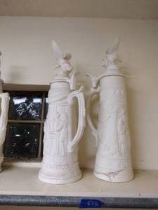 lot 558 image: Unfinished ceramics steins - 2 total