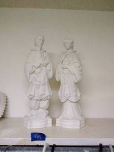 lot 549 image: Unfinished ceramics man and woman figurines