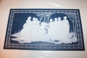 lot 7 image: Villeroy & Boch Mettlach PARNASS Blue and white plaque - approx. 21x12