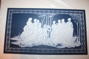 lot 8 image: Villeroy & Boch Mettlach PARNASS Blue and white plaque - approx. 21x12