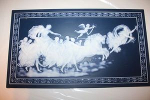 lot 9 image: Villeroy & Boch Mettlach AURORA Blue and white plaque (different design) - approx. 21x12