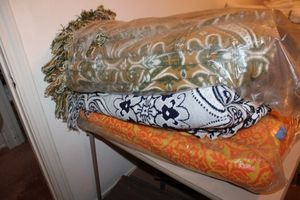 lot 78 image: Heavy European bedspreads - 3 total