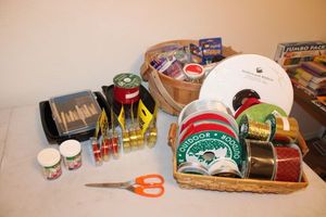 lot 107 image: Crafts ribbon, color tape, glitter and more