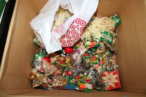 lot 127 image: Christmas decorations wooden ornaments and Misc. garlands