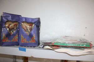 lot 128 image: Vintage dolls, decorations and placemats