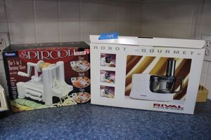 lot 145 image: Rival food processor and Spirooll Turning slicer