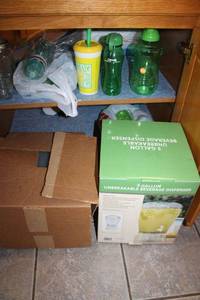 lot 170 image: Beverage dispensers and plastic water bottles