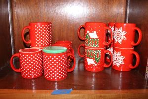 lot 36 image: Red mugs as shown