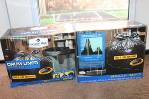 lot 189 image: Drum liner trash bags - 2 boxes, 55 gallon size