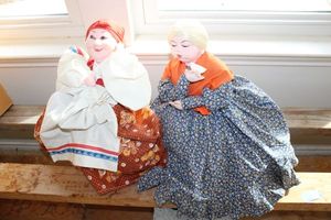 lot 237 image: Fabric Russian lady appliance covers
