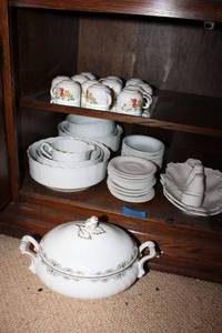 lot 273 image: Misc. dishes with Kaiser lidded serving bowl