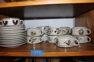 lot 293 image: Soup bowl and saucer stoneware set