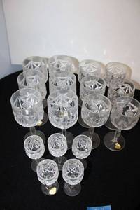 lot 317 image: Lead crystal stemware glasses Echt Bleikristall set - 3 different sizes (matches 316)