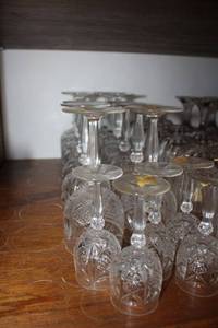 lot 316 image: Lead crystal stemware glasses Echt Bleikristall set - 3 different sizes (matches 317)