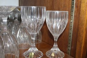lot 314 image: Lead crystal stemware glasses Crystal Bleikristall (looks like Mikasa glasses) - 18 total, 2 different sizes