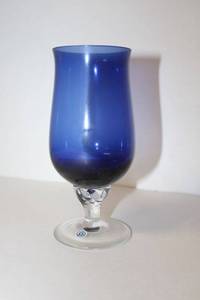 lot 312 image: Blue glass goblets (made in West Germany stickers) - set of 12