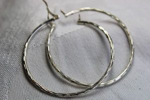 lot 366 image: Sterling Silver hoop earrings. 2W. Marked 925 on levers.