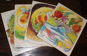 lot 32 image: Vintage 1976 Playskool Cardboard Puzzles Set of Four