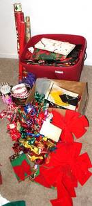 lot 84 image: Large Lot of Christmas and Holiday Wrapping Boatload Including a Bow Maker
