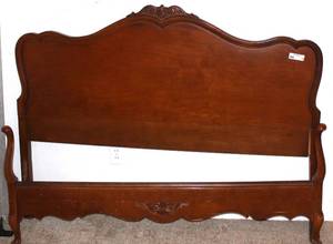 lot 79 image: Vintage 50s French Provincial Styled Full Size Headboard and Footboard