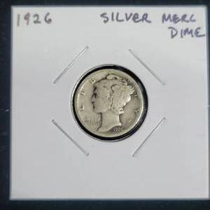 lot 101 image: Silver 1926 Mercury Dime