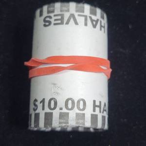 lot 116 image: Unsearched Bank Rolls of Half Dollars
