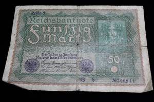 lot 175 image: 1919 $50 Reichsbanknote - Minted Right After The Great War (WWI)