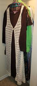 lot 111 image: Vintage Dickeys Jumpsuits, Dresses, and Sleepware Including a Pink Velour Jumpsuit