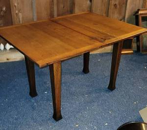 lot 204 image: Antique Tiger Oak Hidden Drawer Table